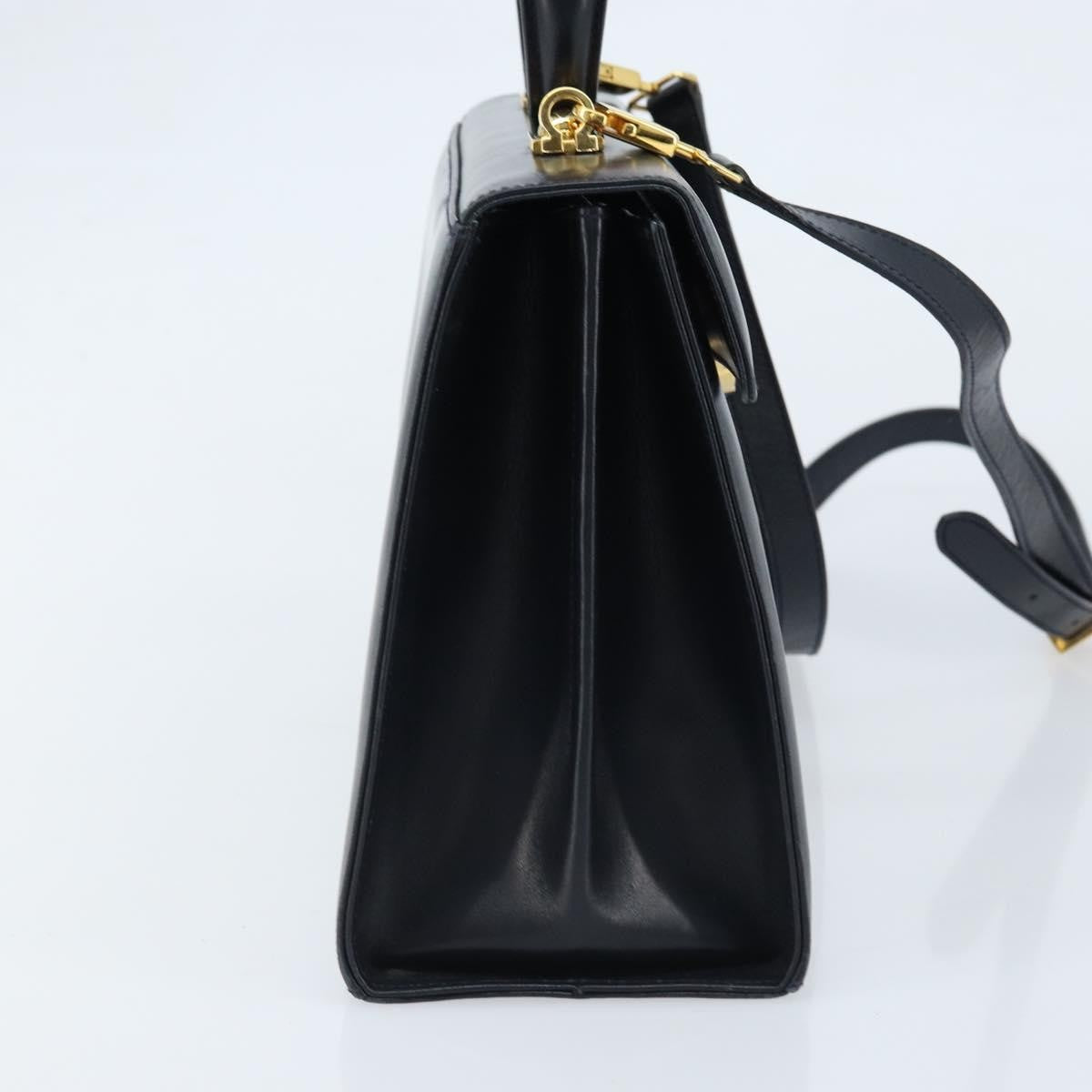 Salvatore Ferragamo Convertible Top Handle Bag Leather, NAVY, LEATHER, Handbag