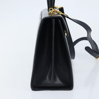 Salvatore Ferragamo Convertible Top Handle Bag Leather, NAVY, LEATHER, Handbag