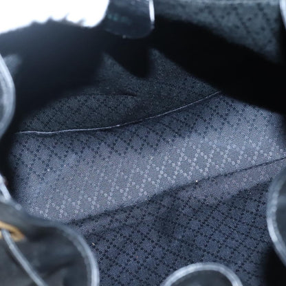 Gucci Vintage Bamboo Backpack Leather, BLACK, LEATHER, Backpack