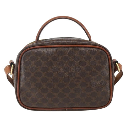 Celine Vintage Macadam Handbag Canvas and Leather, BROWN, CANVAS, Shoulder bag