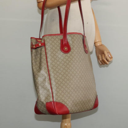 Celine Vintage Macadam Tote bag Canvas and Leather, BEIGE, CANVAS, Tote bag