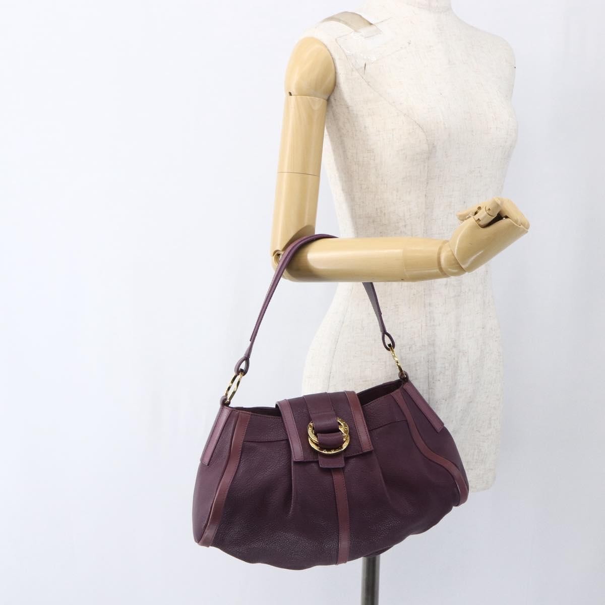 Bvlgari Chandra Satchel Leather, PURPLE, LEATHER, Shoulder bag