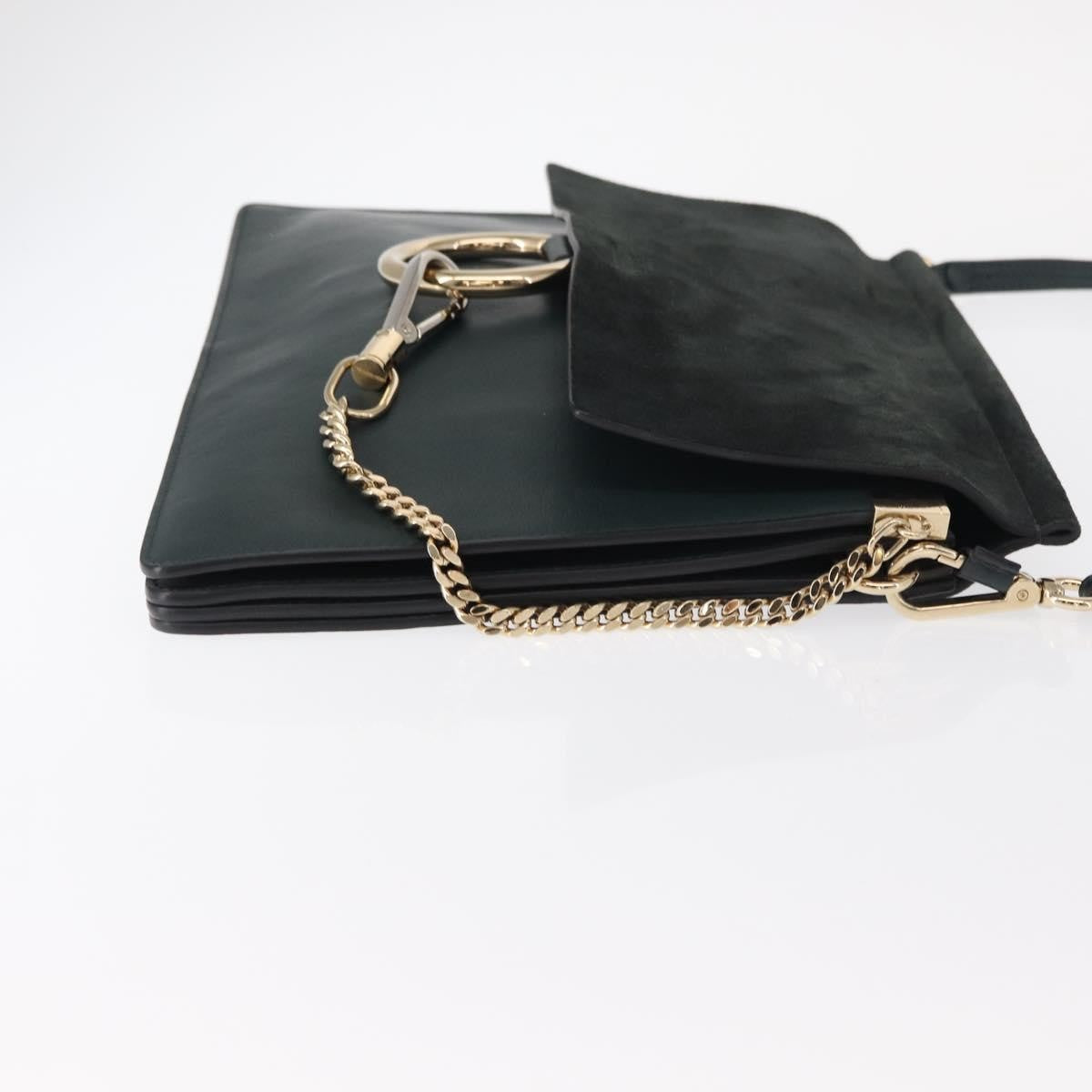 Chloe Faye Shoulder Bag Leather and Suede, KHAKI, SUEDE, Shoulder bag