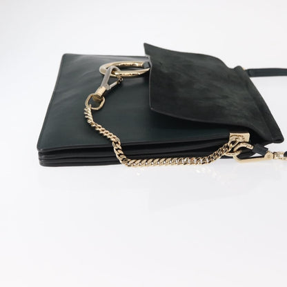 Chloe Faye Shoulder Bag Leather and Suede, KHAKI, SUEDE, Shoulder bag