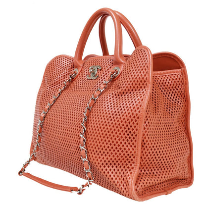 Chanel French Riviera Tote Quilted Caviar, RED, LEATHER, Handbag