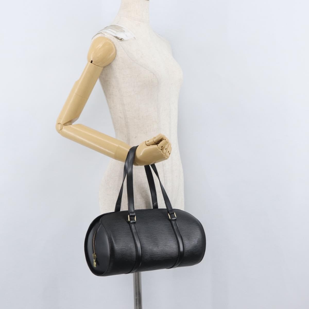 Louis Vuitton Soufflot Handbag Epi Leather, BLACK, LEATHER, Handbag