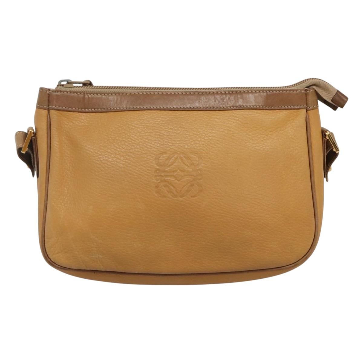 Loewe Anagram Shoulder Bag Leather, YELLOW, LEATHER, Shoulder bag