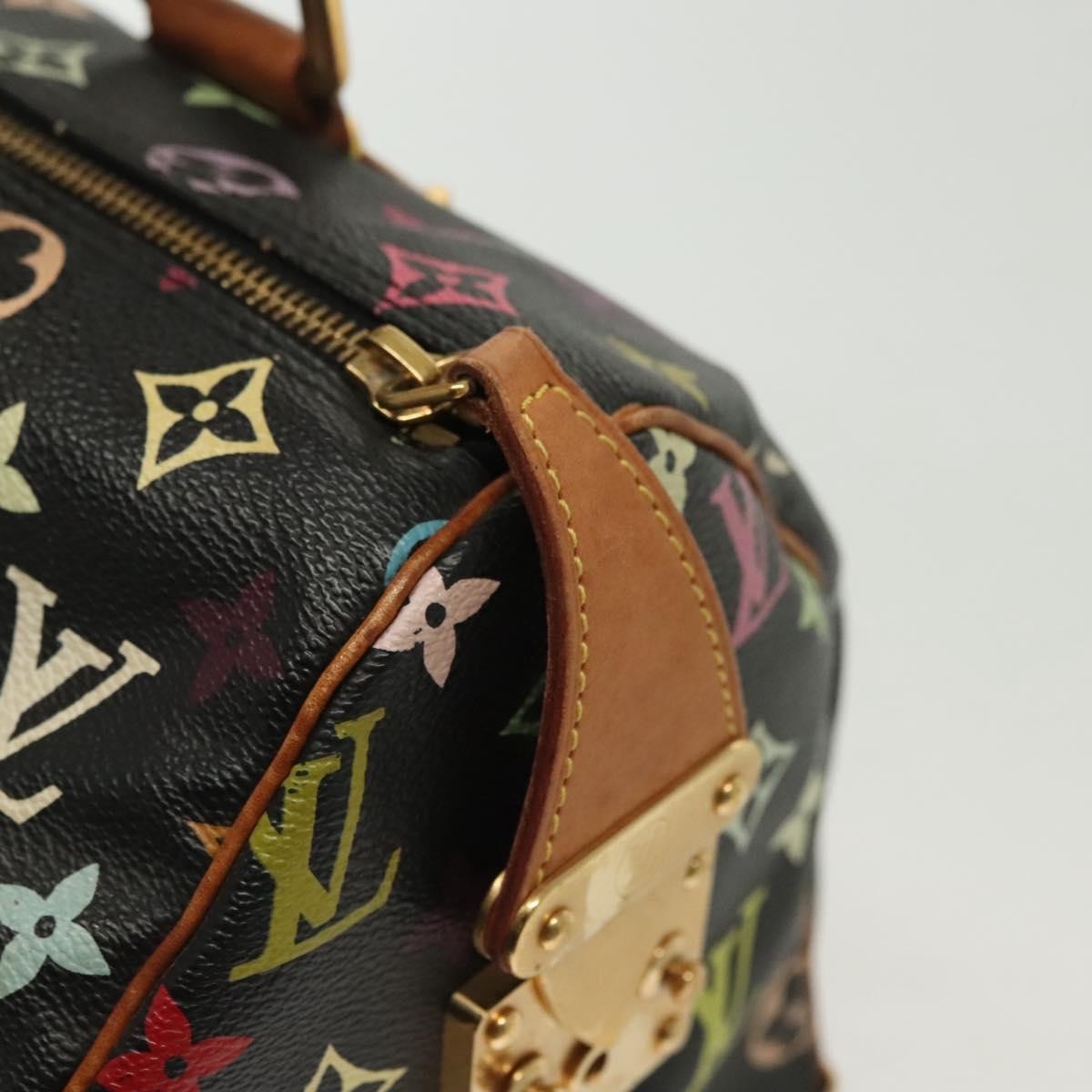 Louis Vuitton Speedy Handbag Monogram Multicolor, BLACK, CANVAS, Handbag