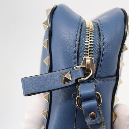 Valentino Garavani Rockstud Camera Crossbody Bag Leather, BLUE, LEATHER, Clutche & pouche