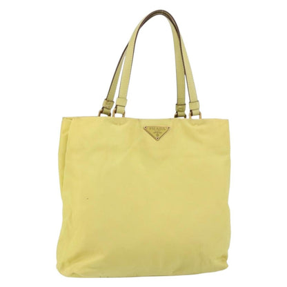 Prada Vintage Tote Nylon, Yellow, Nylon, Tote Bag