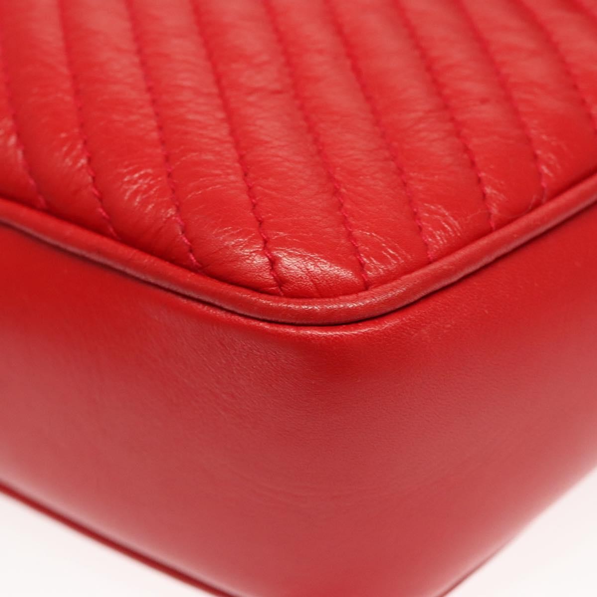 Celine Vintage Triomphe Shoulder Bag Leather, RED, LEATHER, Shoulder bag
