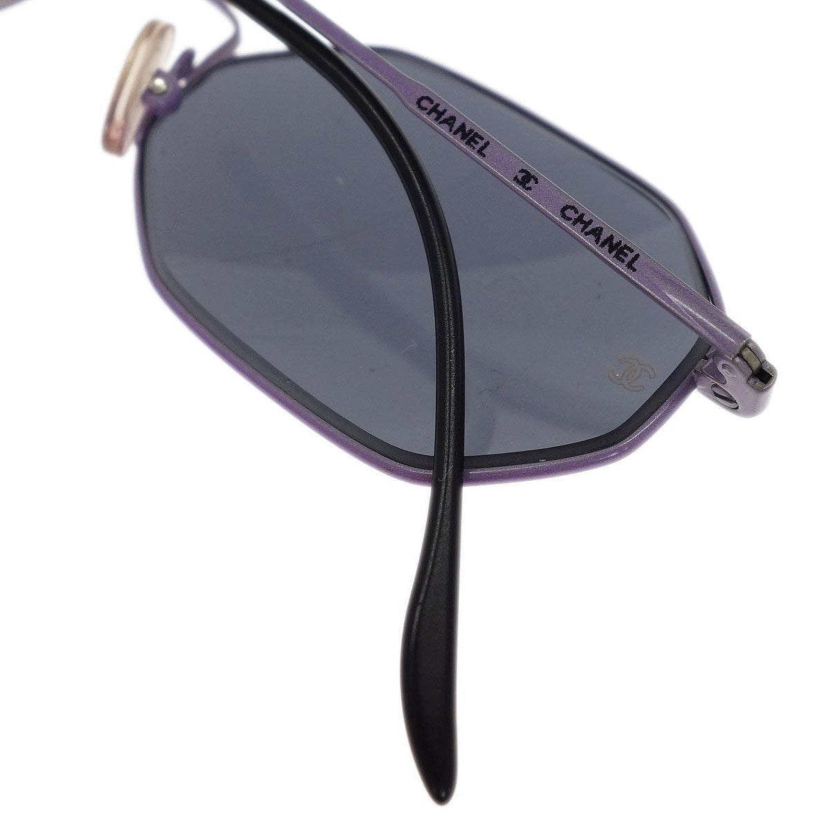 Chanel CHANEL Logo Sunglasses Eye Wear Plastic, Black, Plastic, Sunglasses