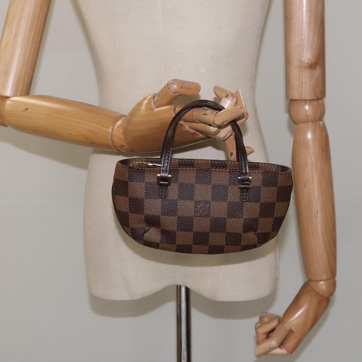 Louis Vuitton Manosque Pochette Damier, BROWN, CANVAS, Clutche & pouche
