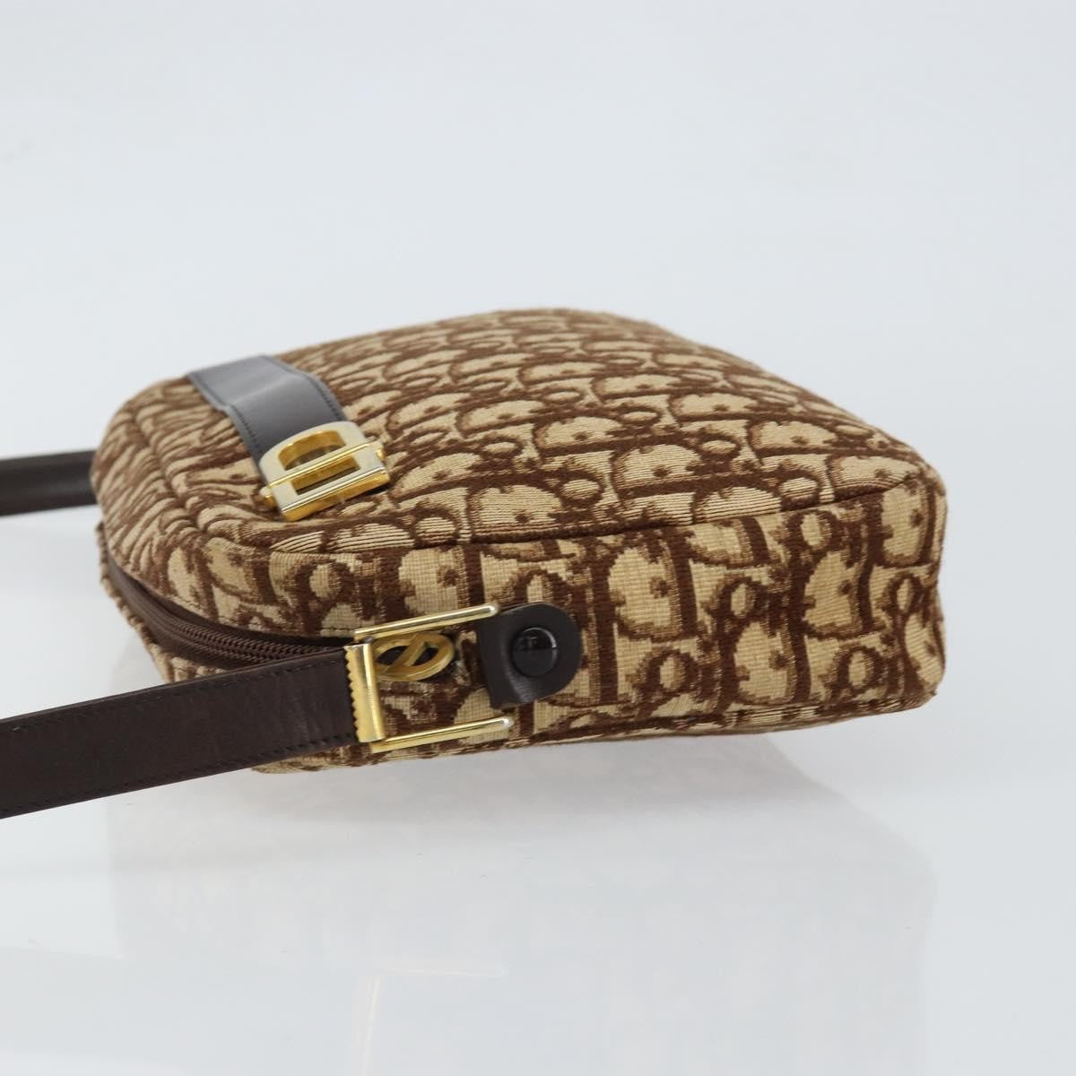 Christian Dior Vintage Trotter Crossbody Bag Diorissimo Coated Canvas, BROWN, CANVAS, Shoulder bag