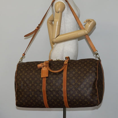 Louis Vuitton Keepall Bandouliere Bag Monogram Canvas, BROWN, CANVAS, Travel bag