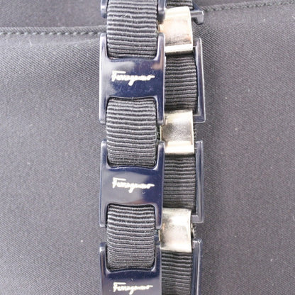 Salvatore Ferragamo Vala Shoulder Bag Canvas, BLACK, CANVAS, Shoulder bag