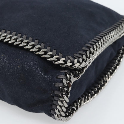 Stella McCartney Falabella Fold Over Flap Crossbody Bag Shaggy Deer, Navy, Synthetic, Shoulder Bag