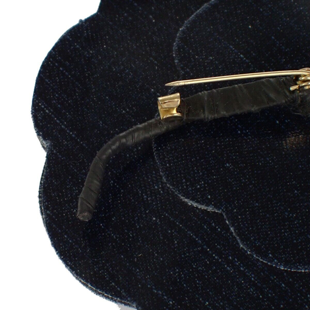Chanel Camellia Brooch Denim, NAVY, DENIM_JEANS, Brooch