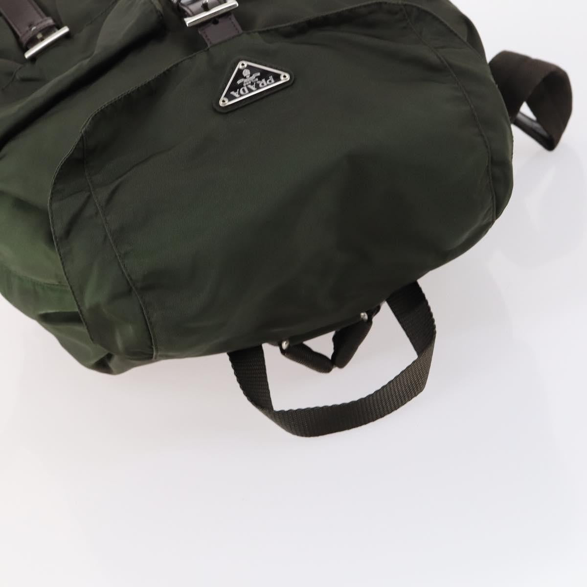Prada Corsaire Backpack Embroidered Quilted Denim, KHAKI, NYLON, Backpack