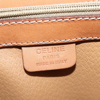 Celine Vintage Convertible Top Handle Bag Macadam Coated Canvas, BROWN, CANVAS, Handbag
