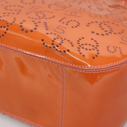 Chanel CC No.5 Shopping Tote Perforated Patent, Orange, Patent Leather, Tote Bag