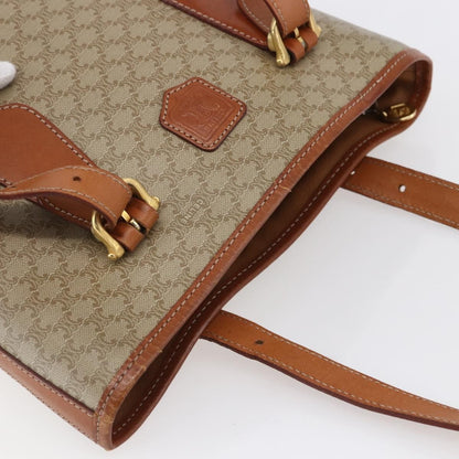 Celine Vintage Macadam Tote bag Canvas and Leather, BEIGE, CANVAS, Tote bag