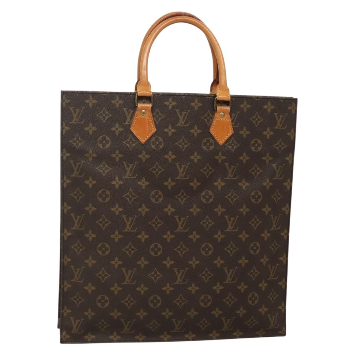 Louis Vuitton Sac Plat Bag Monogram Canvas, BROWN, CANVAS, Tote bag
