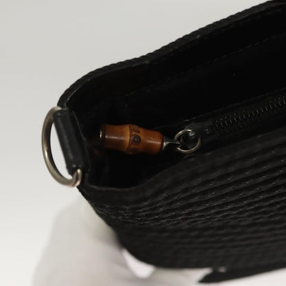 Gucci Vintage Bamboo Handle Tote Canvas, BLACK, CANVAS, Tote bag
