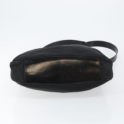 Gucci Vintage Bamboo Handle Open Hobo Nylon, Black, Nylon, Handbag