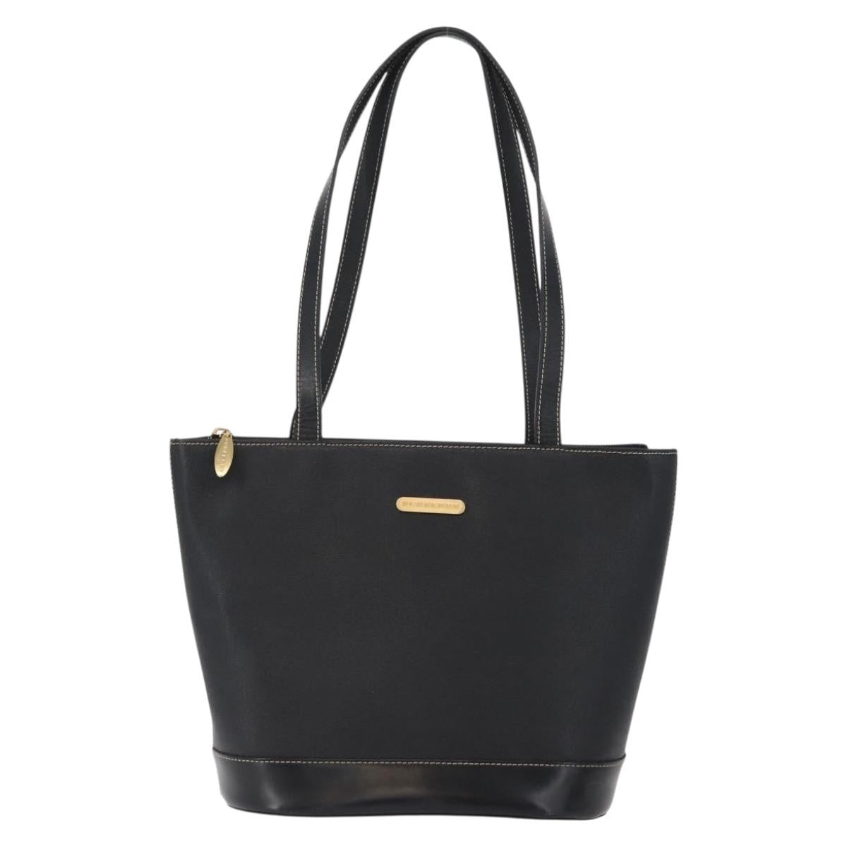 Burberry Vintage tote bag Leather, BLACK, LEATHER, Tote bag