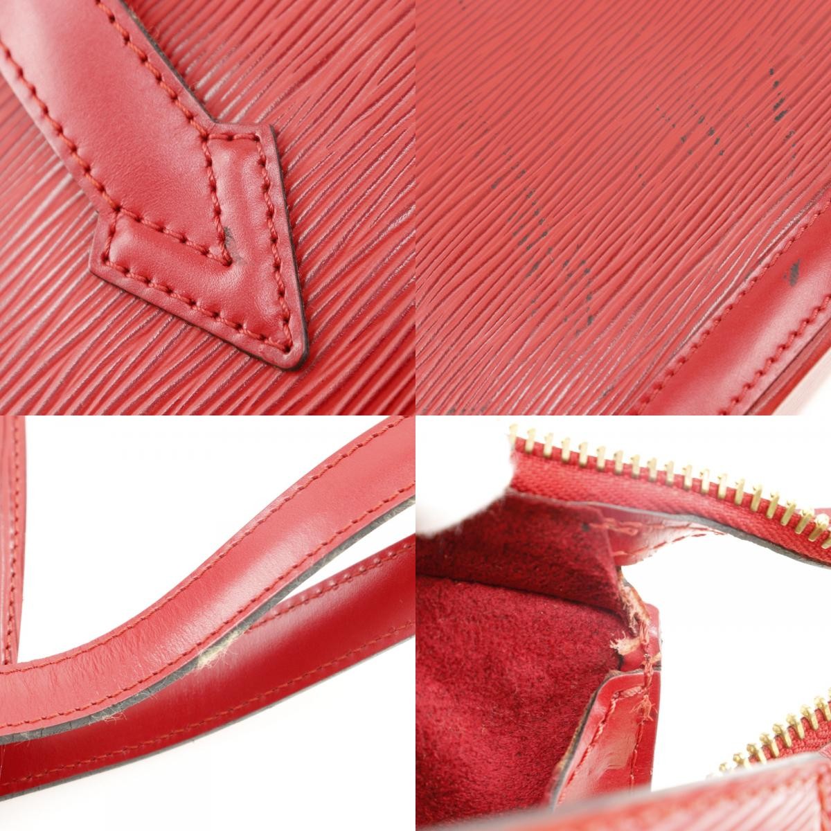 Louis Vuitton Saint Jacques Handbag Epi Leather, RED, LEATHER, Shoulder bag