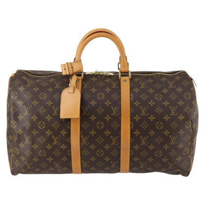 Louis Vuitton Keepall Bag Monogram Canvas, BROWN, CANVAS, Travel bag