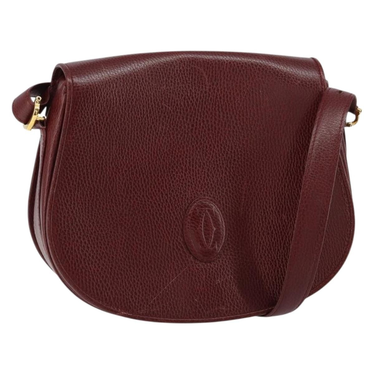 cartier Must de Cartier Shoulder Bag Leather, BURGUNDY, LEATHER, Shoulder bag