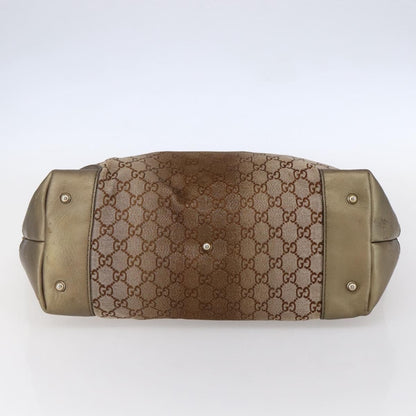Gucci Heart Bit Open Tote GG Canvas with Leather, BEIGE, CANVAS, Tote bag
