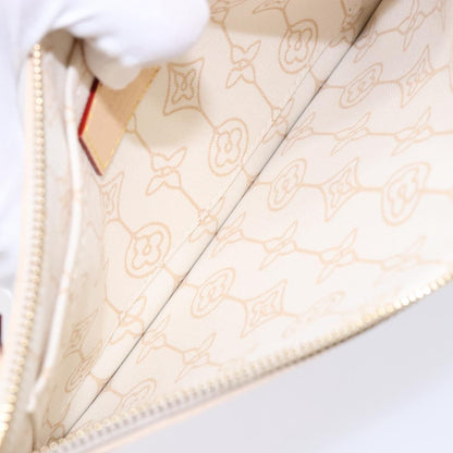 Louis Vuitton Neverfull Pochette Damier, WHITE, CANVAS, Tote bag