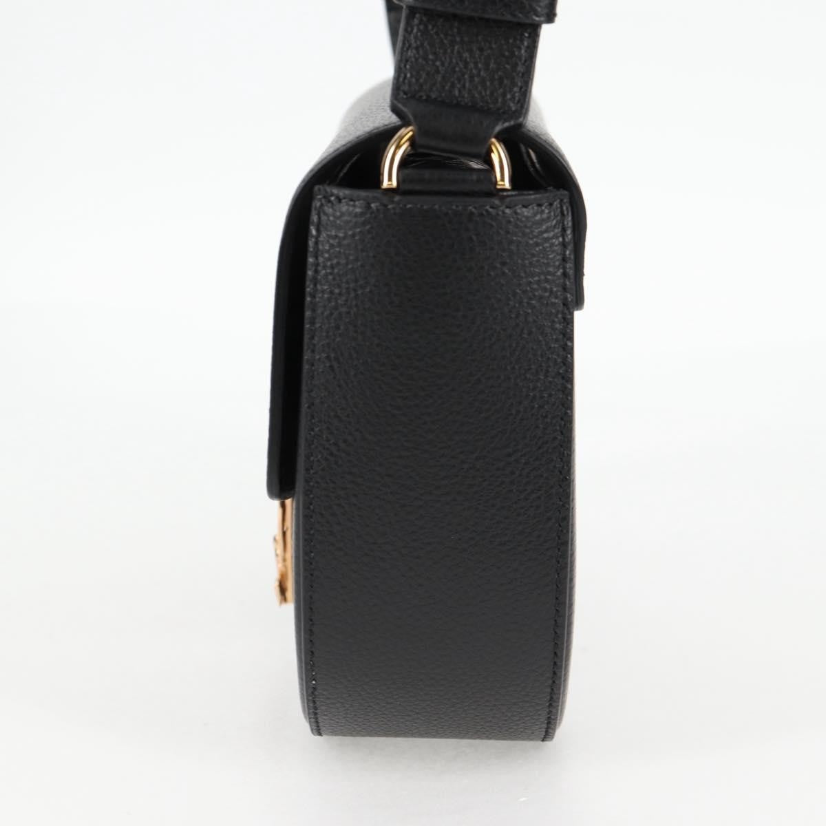 Versace Virtus Flap Messenger Bag Leather, BLACK, LEATHER, Crossbody bag