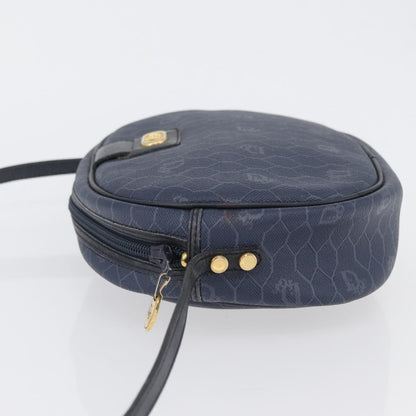 Christian Dior Vintage Honeycomb Shoulder Bag Canvas, NAVY, CANVAS, Shoulder bag