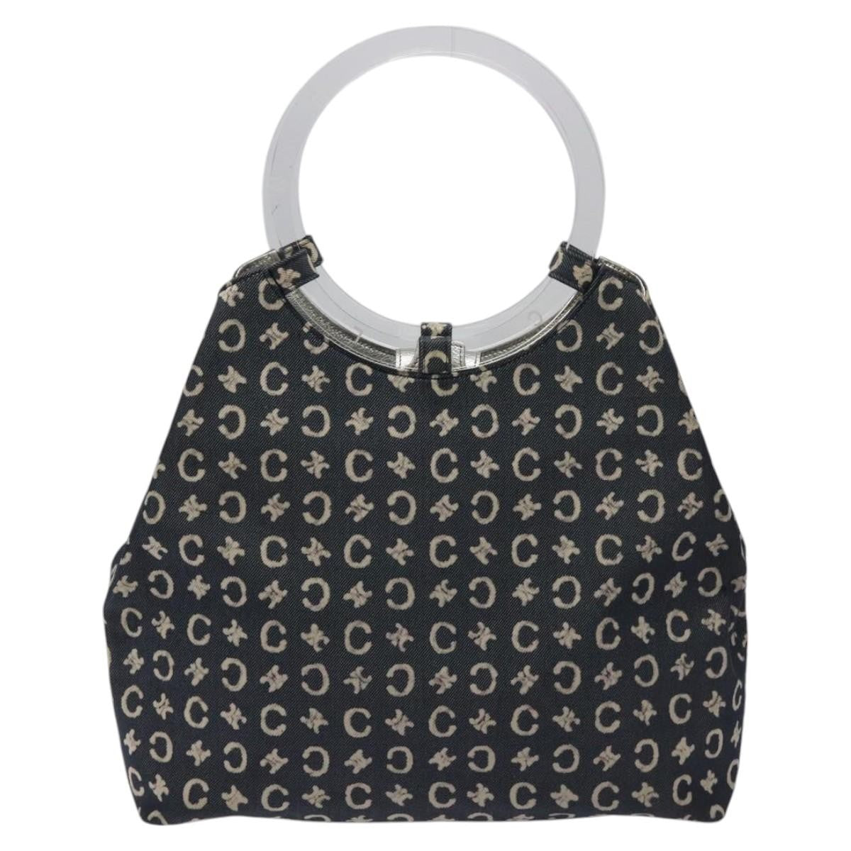 Celine C Sulky Shoulder bag Canvas and Leather, NAVY, CANVAS, Shoulder bag