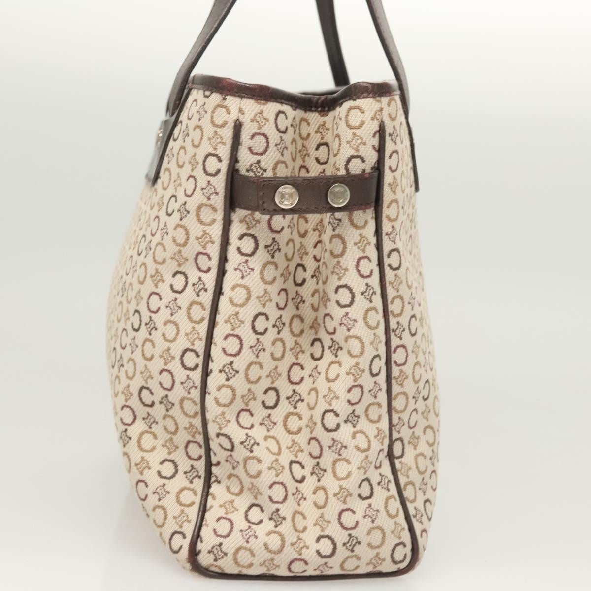 Celine Vintage Macadam Handbag Canvas, BEIGE, CANVAS, Handbag