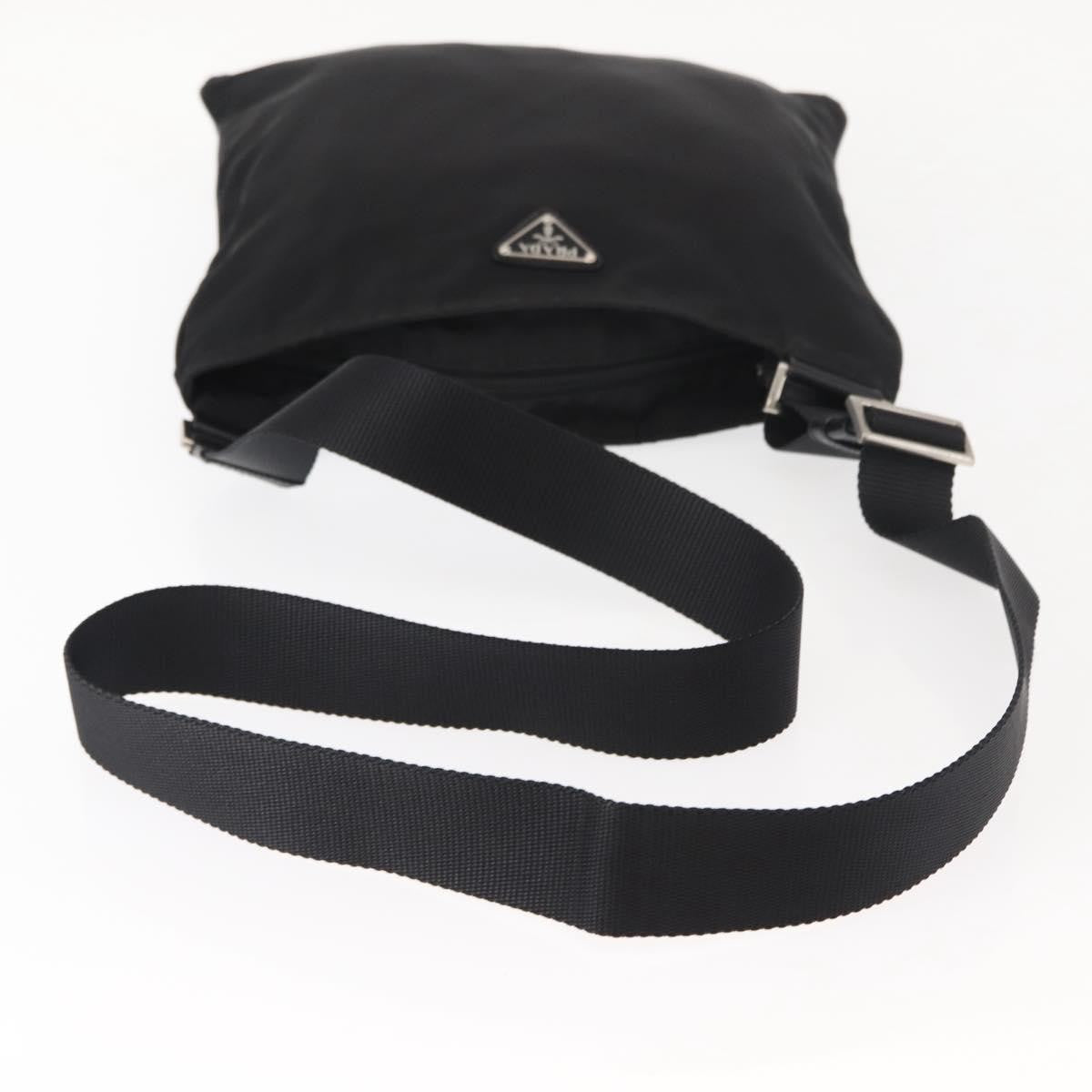 Prada Flat Messenger Bag Tessuto, BLACK, NYLON, Shoulder bag