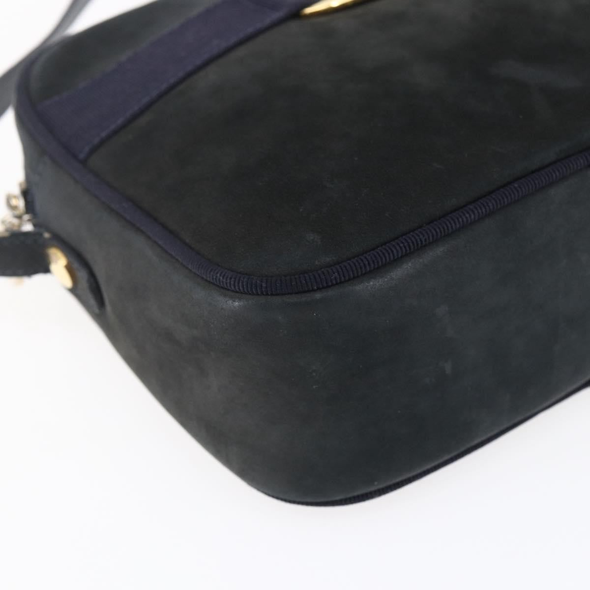 Salvatore Ferragamo Vala Shoulder Bag Suede, NAVY, SUEDE, Shoulder bag