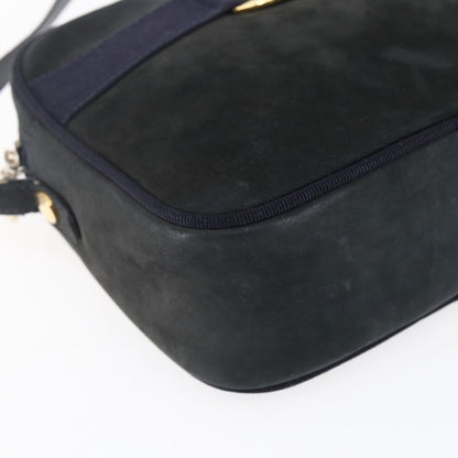 Salvatore Ferragamo Vala Shoulder Bag Suede, NAVY, SUEDE, Shoulder bag