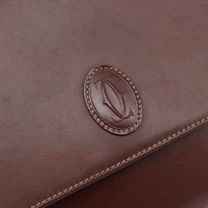 cartier Must de Cartier Clutch bag Leather, BURGUNDY, LEATHER, Clutche & pouche