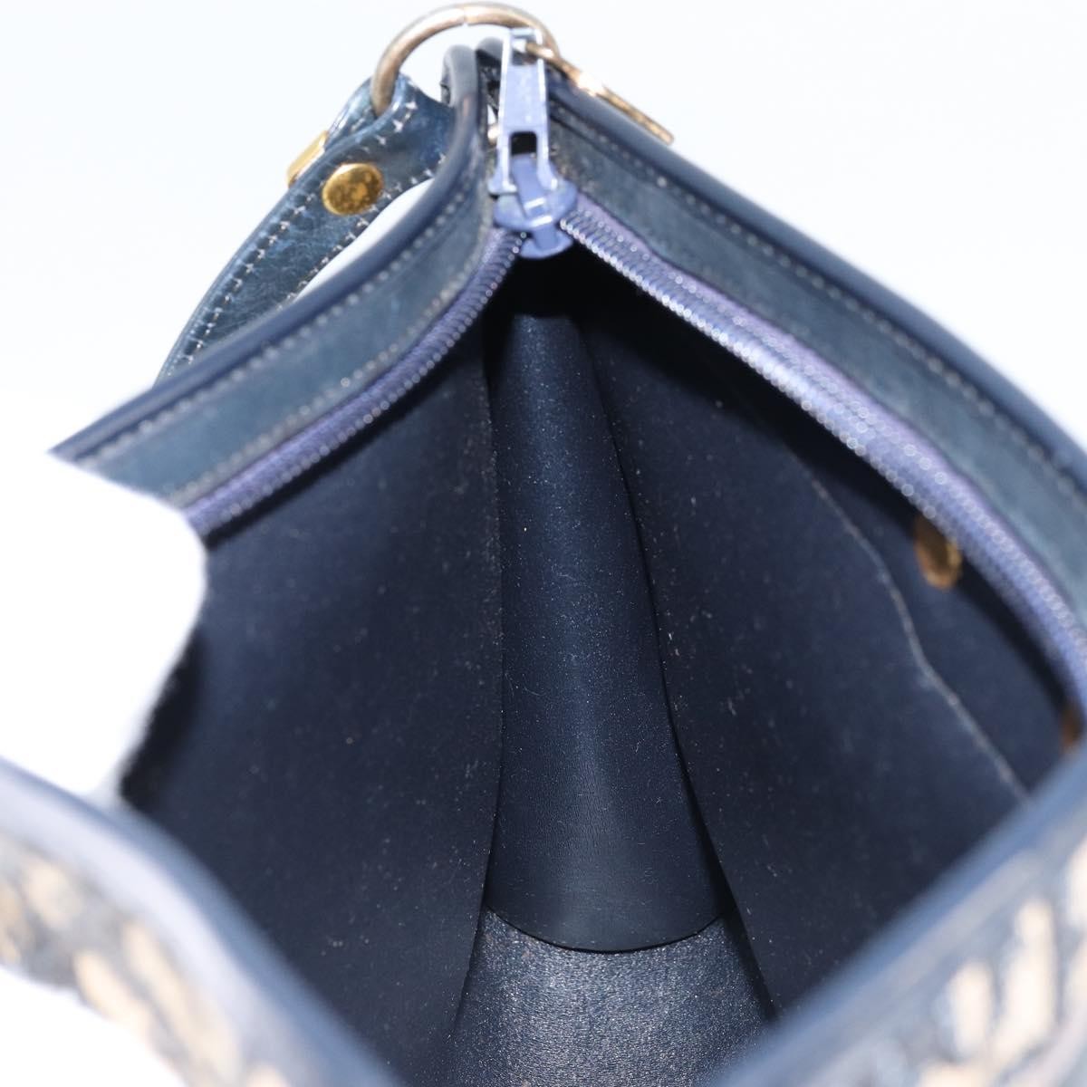 Christian Dior Vintage Trotter Shoulder Bag Canvas, NAVY, CANVAS, Shoulder bag