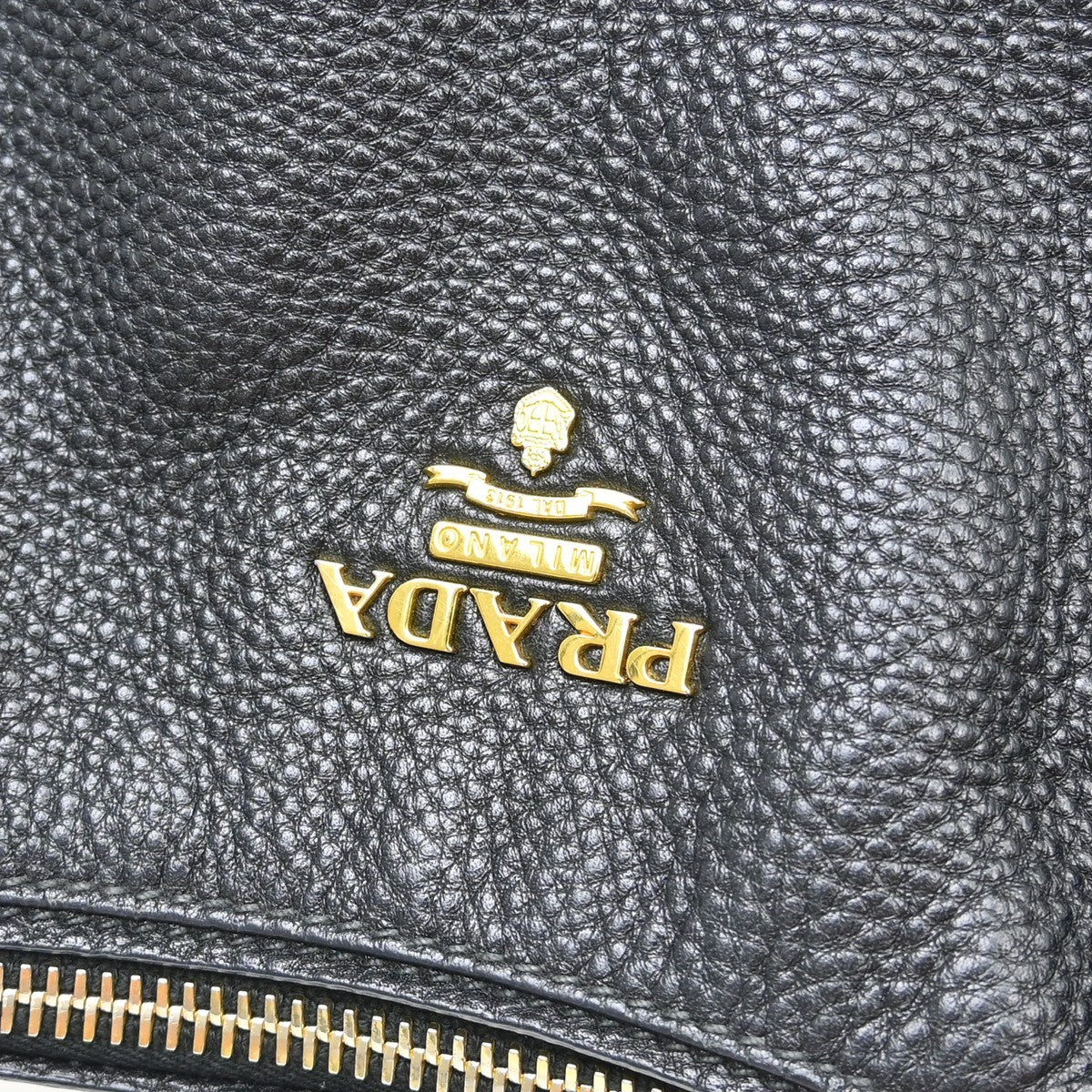 Prada Vintage Handbag Leather, Black, Leather, Handbag