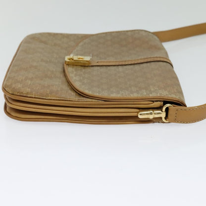 Celine Vintage Macadam Shoulder Bag Canvas and Leather, Beige, Canvas, Shoulder Bag