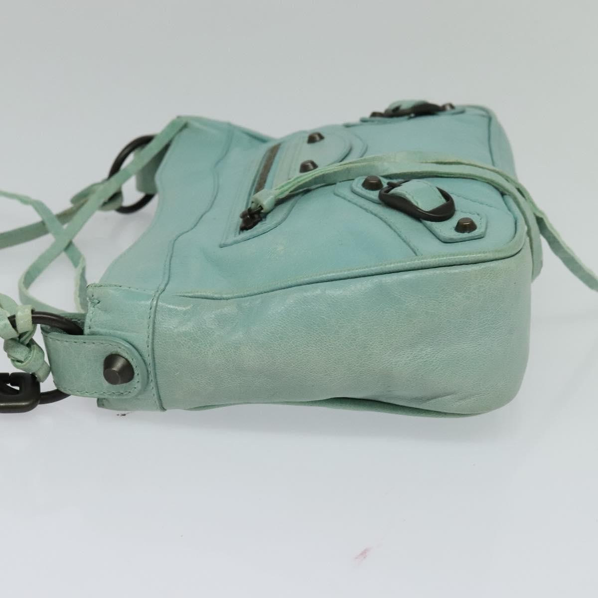 Balenciaga Hip Classic Studs Crossbody Bag Leather, BLUE, LEATHER, Shoulder bag