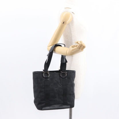 Salvatore Ferragamo Gancini Tote Gancini Canvas, BLACK, CANVAS, Tote bag