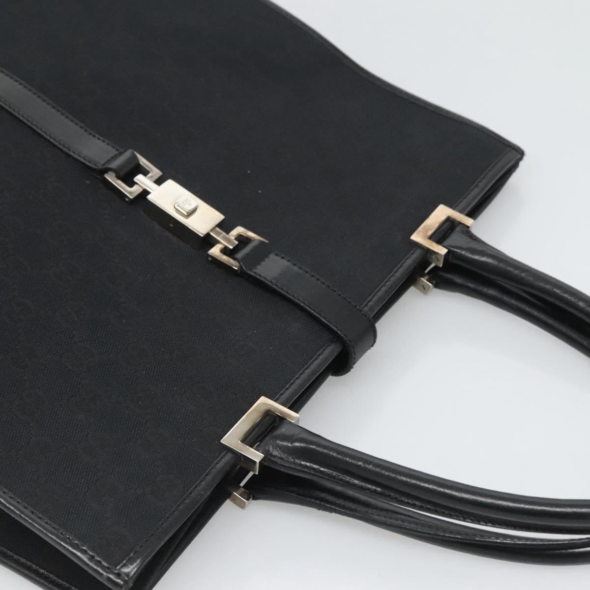 "Gucci Vintage Jackie Tote Canvas, Leather", BLACK, CANVAS, Tote bag