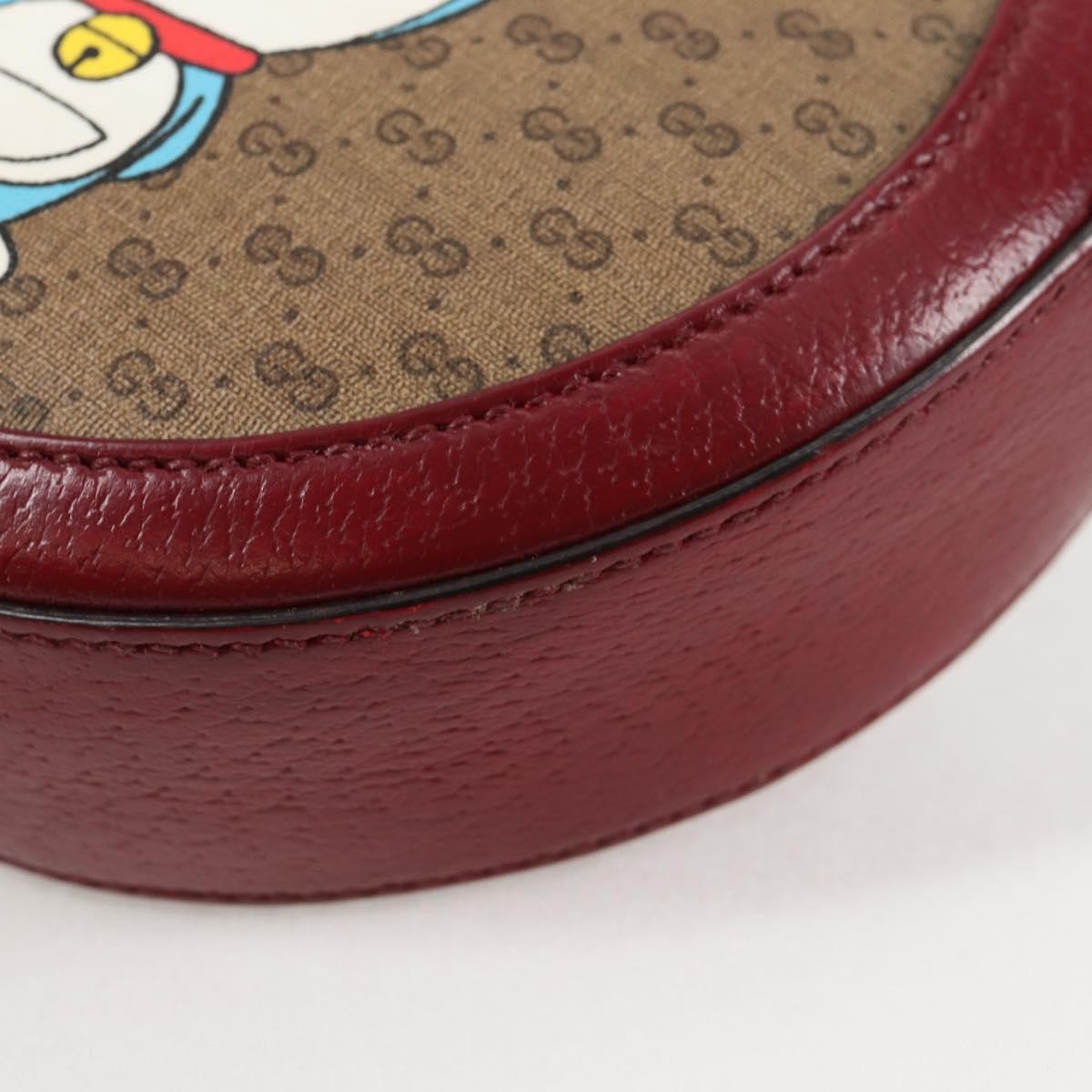 Gucci Doraemon Round Shoulder Bag Printed Mini GG Coated Canvas, BEIGE, PVC, Shoulder bag